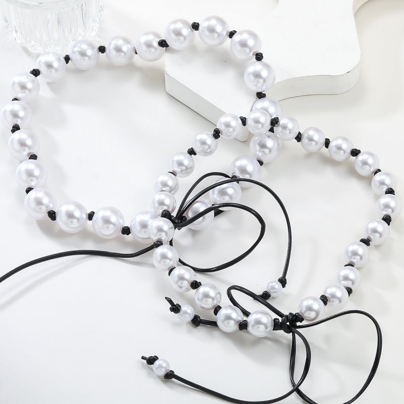 Fashion Two Piece Set Imitation Pearl Beaded Necklace Set Of Two