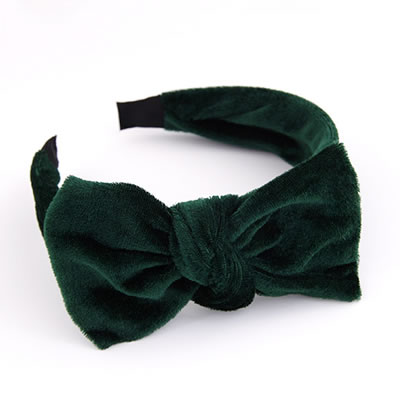 Uniqe dark Green Bow Design Cotton Hair band hair hoop:Asujewelry.com