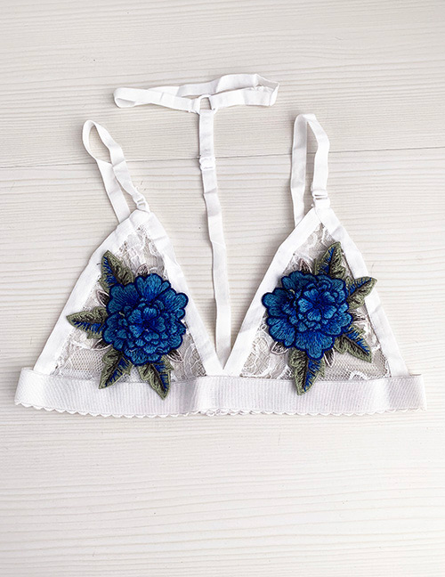 Fashion White Lace Embroidered Flower Lingerie:Asujewelry.com
