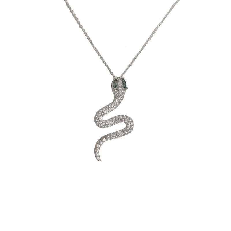 Fashion Silver-zirconia Snake Pendant Necklace (thick Real Gold Plating ...