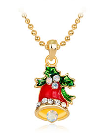Fashion Red+green Bell Shape Decorated Necklace
