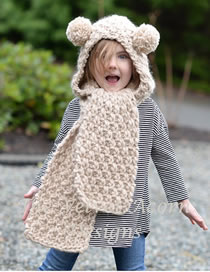 Lovely Beige Pure Color Design Bear Shape Child Hat