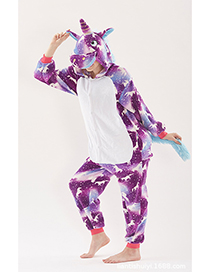 Fashion Purple Horse Pattern Decorated Unicorn Pajamas