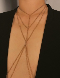 Fashion Gold Geometric Multilayer Tassel Body Chain