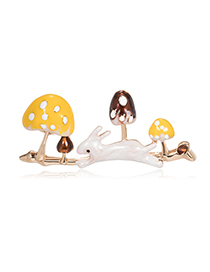 Fashion Mushroom Rabbit Alloy Big Mushroom Bunny Brooch