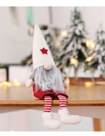 Fashion White Hat Mustache Santa Claus Doll Faceless Doll Decoration