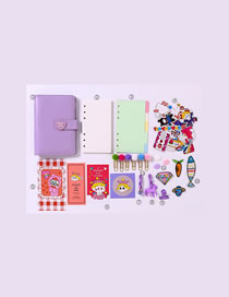Fashion Ordinary Suit Purple Checkered Loose-leaf Notebook Stickers Sticky Note Set