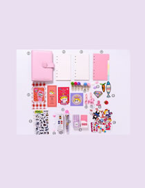 Fashion Luxury Suit Pink Checkered Loose-leaf Notebook Stickers Sticky Note Set