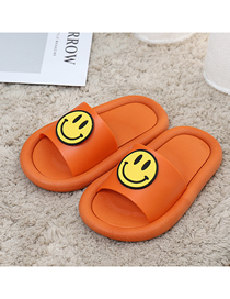 Fashion Caramel Colour Non-slip Smiley Face Indoor And Outdoor Parent-child Slippers