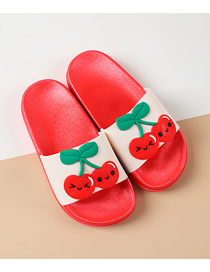 Fashion Cherry Fruit Animal Hit Color Non-slip Soft Bottom Word Children Slippers