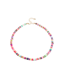 Fashion Color Mixing Soft Ceramic Hand-woven Alloy Necklace