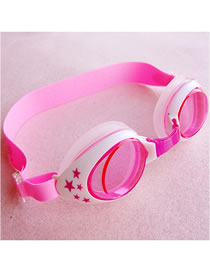 Fashion Pink Hd Anti-fog Five-pointed Star Printed Childrens Swimming Goggles