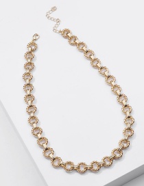 Fashion Gold Handmade Thick Chain Round Alloy Necklace