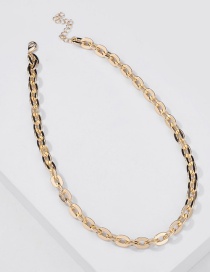 Fashion Gold Handmade Thick Chain Alloy Round Necklace