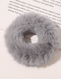 Fashion Light Gray Imitated Rabbit Fur Seamless Elastic Large Intestine Loop Hair Rope