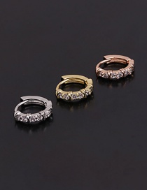 Fashion 8#gold Micro-inlaid Zircon Flowers Stainless Steel Geometric Earrings