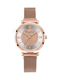Fashion Rose Gold Roman Scale Gypsophila Magnet Quartz Watch