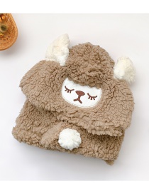 Fashion Khaki Sheep Hat Circumference Is About 48cm-54cm Lamb Wool Sheep Children Hat And Scarf One