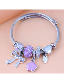 Fashion Purple Metal Bow Flower Bracelet