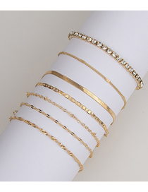 Fashion Gold Alloy Diamond Claw Chain Snake Bone Chain Bracelet Set
