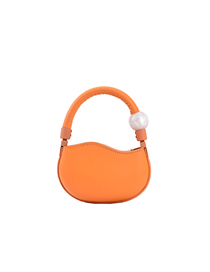 Fashion Small Orange Beans Pu Large Capacity One Shoulder Shell Bag