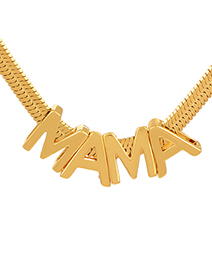 Fashion Gold Titanium Alphabet Mama Pendant Necklace