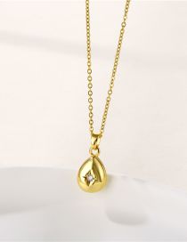 Fashion Gold Color Titanium Diamond Drop Necklace