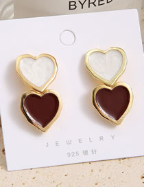 Fashion 18# Geometric Heart Stud Earrings
