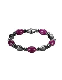 Fashion Purple Resin Stone Geometric Beads Beaded Bracelet