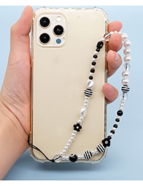 Fashion Color Pearl Stitching Colorful Soft Ceramic Beaded Mobile Phone Chain