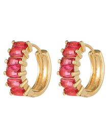 Fashion Red Copper Gold Plated Zirconium Geometric Earrings