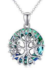 Fashion Silver Alloy Geometric Tree Of Life Necklace