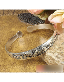 Fashion Silver Alloy Carved Open Bracelet
