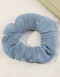 Fashion Blue Pure Color Pleated Large Intestine Loop Hair Rope