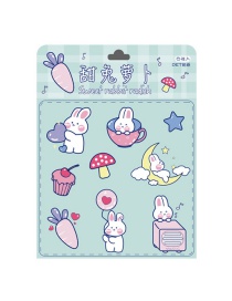 Fashion Sweet Rabbit Radish Hand Account Stickers Children Mobile Phone Water Cup Pvc Waterproof Small Stickers