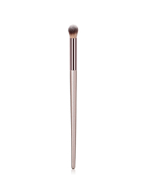 Fashion Champagne Gold Single Wooden Handle Nylon Hair Small Round Head Makeup Brush