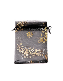 Fashion Black 11*16cm Bronzing Feather Yarn Bag Bundle Packing Bag