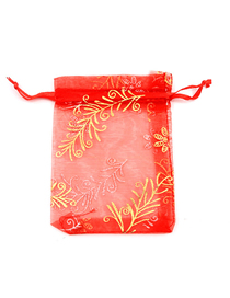 Fashion Big Red 11*16cm Bronzing Feather Yarn Bag Bundle Packing Bag
