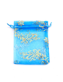 Fashion Lake Blue 13*18cm Bronzing Feather Yarn Bag Bundle Packing Bag