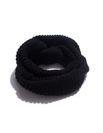 Fashion Black Wool Knitted Pullover Scarf