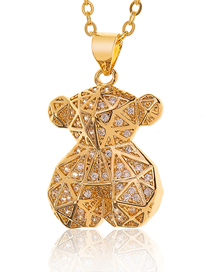 Fashion Gold Copper Plated Real Gold Bear Necklace