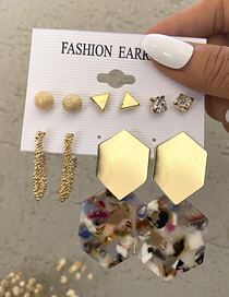 Fashion 15# Geometric Butterfly Pearl Love Snake-shaped Geometric Earrings Set
