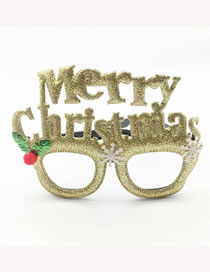 Fashion Golden English Letters Christmas Wreath Christmas Hat Letters Snowman Geometric Glasses