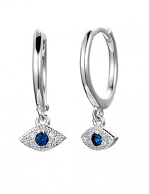 Fashion Silver Alloy Diamond Eye Earrings