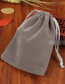 Fashion 8*10cm Gray Flannel Drawstring Cloth Bag