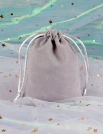 Fashion 7*9cm Light Gray Flannel Drawstring Cloth Bag