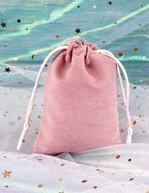 Fashion 7*9cm Lotus Root Pink Flannel Drawstring Cloth Bag