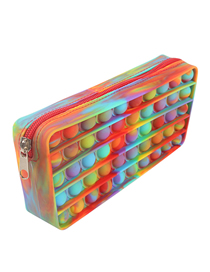 Fashion Color Silicone Tie-dye Rectangular Zipper Stationery Bag