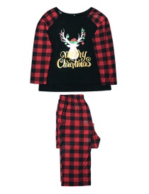 Fashion Black Dad Christmas Print Long-sleeved Trousers Pajama Set