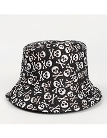 Fashion 2# Skull Print Double-sided Fisherman Hat